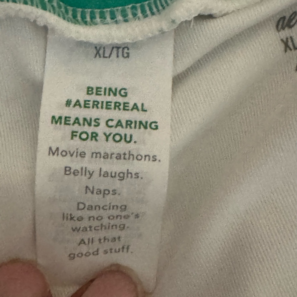 AA-587 Aerie NWT High Cut Cheeky Green & White Stripe Bikini Bottoms Size XL - Picture 7 of 12